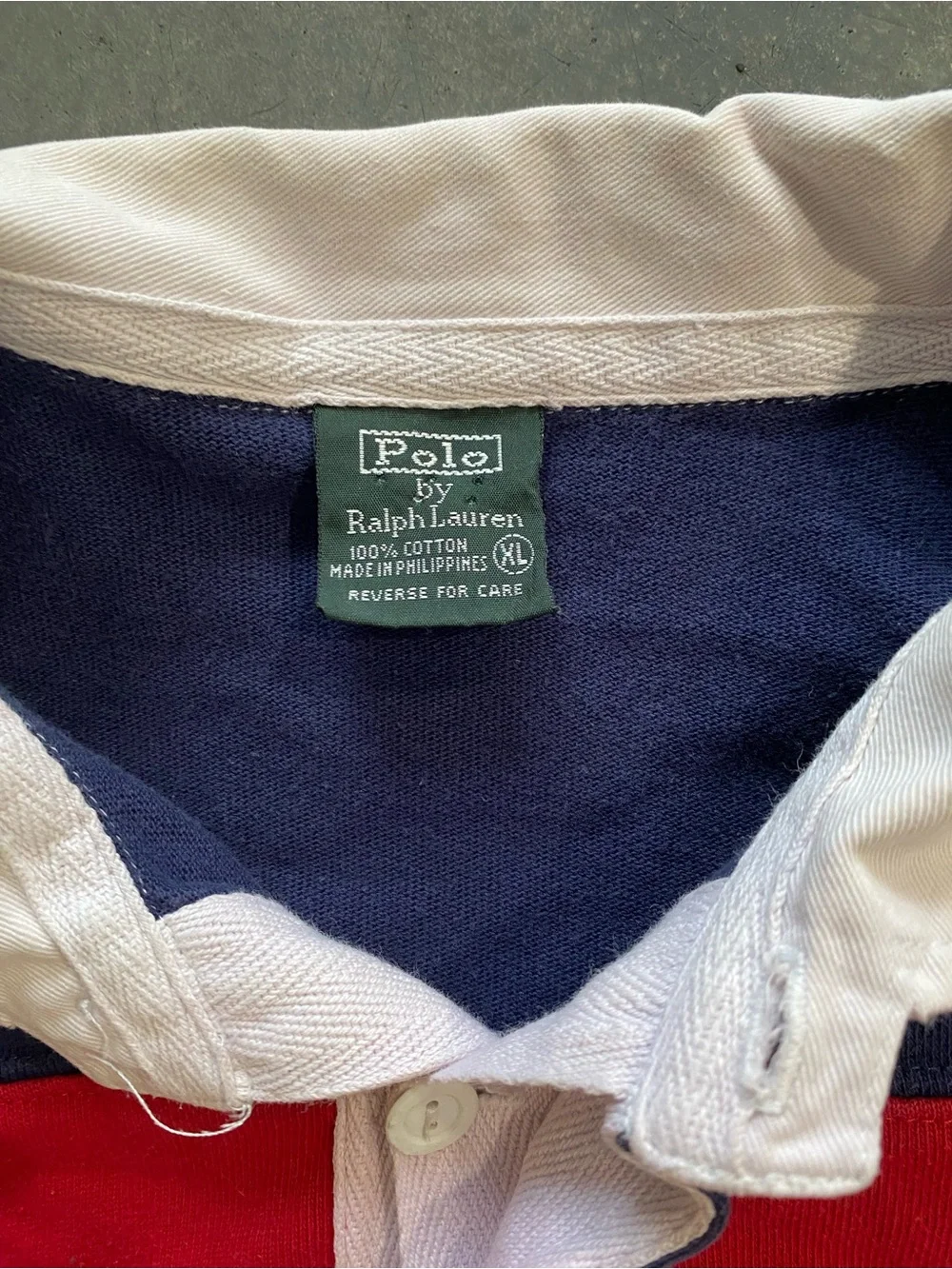 Vintage Polo Ralph Lauren Long Sleeve Rugby Shirt Sz XL ( Like Sz M/L) Mens